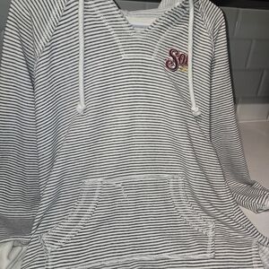 Blue 84 Gray and White Striped Knit